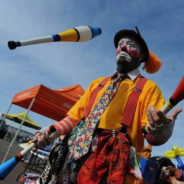 Colorful Juggling Clown